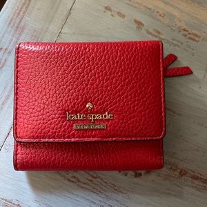 Kate Spade Mini Wallet Card Holder jackson street jada Leather Trifold Preowned